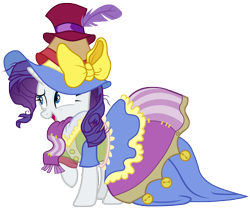 Size: 8200x7000 | Tagged: safe, artist:tardifice, character:rarity, species:pony, episode:fame and misfortune, g4, my little pony: friendship is magic, absurd resolution, clothing, dress, female, hat, raised hoof, simple background, solo, stress couture, stress sewing, transparent background, vector