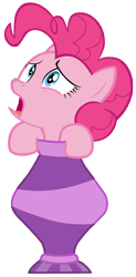Size: 7000x14200 | Tagged: safe, artist:tardifice, character:pinkie pie, species:earth pony, species:pony, episode:fame and misfortune, g4, my little pony: friendship is magic, absurd resolution, female, mare, simple background, solo, transparent background, vase, vector