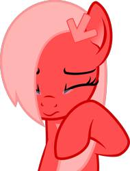 Size: 1400x1841 | Tagged: safe, artist:arifproject, oc, oc only, oc:downvote, species:pony, derpibooru, derpibooru ponified, crying, eyes closed, meta, ponified, raised hoof, simple background, solo, transparent background, vector