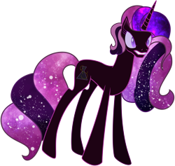 Size: 12372x11742 | Tagged: safe, artist:illumnious, oc, oc only, oc:flares midnight, species:pony, species:unicorn, absurd resolution, ethereal mane, female, mare, nightmarified, simple background, solo, transparent background, vector