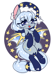 Size: 900x1259 | Tagged: safe, artist:snow angel, oc, oc only, oc:star dream, species:bat pony, species:pony, bat pony oc, clothing, female, looking at you, mare, simple background, smiling, solo, stockings, tail wrap, thigh highs, transparent background