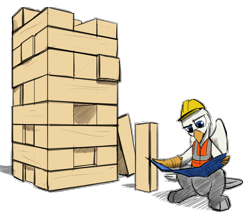 Size: 1280x1119 | Tagged: safe, artist:captainhoers, artist:tinibirb, edit, oc, oc only, oc:der, species:griffon, color edit, colored, construction, hard hat, hat, jenga, male, micro, simple background, solo, transparent background