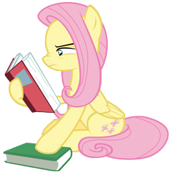 Size: 7000x7100 | Tagged: safe, artist:tardifice, character:fluttershy, species:pony, episode:a health of information, g4, my little pony: friendship is magic, absurd resolution, book, female, mare, simple background, solo, transparent background, vector