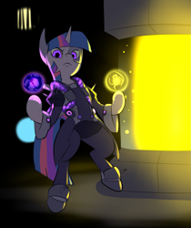 Size: 915x1091 | Tagged: safe, artist:metal-kitty, character:twilight sparkle, species:pony, clothing, crossover, cyborg, female, looking at you, mad scientist, moira, moira o'deorain, overwatch, solo, that was fast