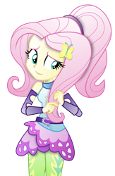 Size: 5366x8212 | Tagged: safe, artist:illumnious, character:fluttershy, equestria girls:friendship games, g4, my little pony: equestria girls, my little pony:equestria girls, absurd resolution, adobe illustrator, alternate hairstyle, clothing, female, shading, simple background, smiling, solo, transparent background, updated, vector