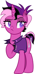 Size: 4385x9266 | Tagged: safe, artist:illumnious, oc, oc only, oc:flares midnight, species:pony, species:unicorn, episode:it isn't the mane thing about you, g4, my little pony: friendship is magic, absurd resolution, clothing, female, mare, punk, simple background, solo, transparent background, vector