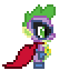 Size: 62x64 | Tagged: safe, artist:botchan-mlp, character:humdrum, character:spike, species:dragon, desktop ponies, episode:power ponies, g4, my little pony: friendship is magic, animated, male, pixel art, simple background, solo, sprite, transparent background, walking