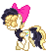 Size: 94x104 | Tagged: safe, artist:botchan-mlp, character:songbird serenade, species:pegasus, species:pony, desktop ponies, my little pony: the movie (2017), animated, bow, cute, female, hair bow, hair over eyes, mare, pixel art, simple background, solo, songbetes, sprite, transparent background, trotting, walking