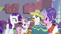Size: 993x559 | Tagged: safe, artist:capnpea, edit, edited screencap, screencap, character:cookie crumbles, character:hondo flanks, character:rarity, character:sweetie belle, ship:cookieflanks, episode:sisterhooves social, g4, my little pony: friendship is magic, american football, rarity's parents, shipping