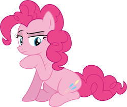 Size: 6698x5629 | Tagged: safe, artist:illumnious, character:pinkie pie, species:earth pony, species:pony, episode:a friend in deed, g4, my little pony: friendship is magic, .ai available, absurd resolution, female, mare, simple background, sitting, solo, thinking, transparent background, unsure, vector
