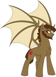 Size: 3000x4145 | Tagged: safe, artist:up1ter, oc, oc only, oc:lunette, species:bat pony, species:pony, bat pony oc, beard, facial hair, male, rule 63, simple background, solo, stallion, transparent background
