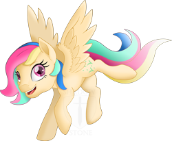 Size: 3645x3000 | Tagged: safe, artist:theshadowstone, character:skydancer, species:pegasus, species:pony, g1, female, mare, rainbow hair, simple background, solo, transparent background