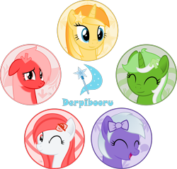 Size: 2500x2393 | Tagged: safe, artist:arifproject, oc, oc only, oc:comment, oc:downvote, oc:favourite, oc:hide image, oc:upvote, species:pony, derpibooru, derpibooru ponified, arif's circle vector, bust, circle, cute, eyes closed, hair over one eye, high res, meta, one eye closed, ponified, simple background, smiling, transparent background, vector, wink