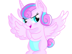 Size: 1600x1200 | Tagged: safe, artist:rainbowtashie, character:princess flurry heart, species:alicorn, species:pony, diaper, evil, evil flurry heart, female, foal, plotting, scheming, simple background, solo, white background