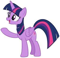 Size: 3357x3263 | Tagged: safe, artist:andoanimalia, character:twilight sparkle, character:twilight sparkle (alicorn), species:alicorn, species:pony, episode:once upon a zeppelin, g4, my little pony: friendship is magic, female, mare, open mouth, raised hoof, simple background, solo, transparent background, vector