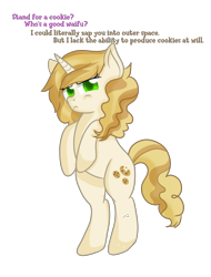 Size: 1900x2500 | Tagged: safe, artist:rainbowtashie, character:sweet biscuit, species:pony, species:unicorn, adorabiscuit, cute, degrading, female, pouting, simple background, solo, threat, transparent background