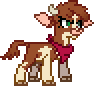 Size: 94x86 | Tagged: safe, artist:botchan-mlp, community related, character:arizona cow, species:cow, them's fightin' herds, animated, bandana, cloven hooves, female, pixel art, simple background, solo, sprite, transparent background