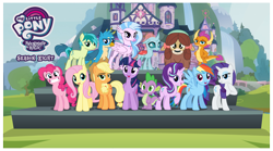 Size: 5116x2842 | Tagged: safe, artist:andoanimalia, character:applejack, character:fluttershy, character:gallus, character:ocellus, character:pinkie pie, character:rainbow dash, character:rarity, character:sandbar, character:silverstream, character:smolder, character:spike, character:starlight glimmer, character:twilight sparkle, character:twilight sparkle (alicorn), character:yona, species:alicorn, species:changeling, species:classical hippogriff, species:dragon, species:earth pony, species:griffon, species:hippogriff, species:pegasus, species:pony, species:reformed changeling, species:unicorn, species:yak, episode:school daze, g4, my little pony: friendship is magic, season 8, cutie mark, dragoness, female, jewelry, lidded eyes, male, mane six, mare, necklace, student six, teenager