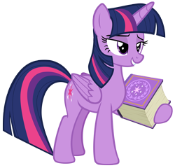 Size: 3420x3288 | Tagged: safe, artist:andoanimalia, character:twilight sparkle, character:twilight sparkle (alicorn), species:alicorn, species:pony, episode:school daze, g4, my little pony: friendship is magic, book, female, mare, simple background, solo, transparent background, vector