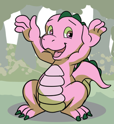 Size: 1631x1782 | Tagged: safe, artist:gsphere, character:spike (g1), species:dragon, g1, male, smiling, solo