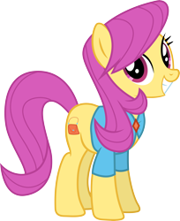 Size: 4680x5738 | Tagged: safe, artist:illumnious, character:pursey pink, species:earth pony, species:pony, episode:fake it 'til you make it, absurd resolution, clothing, cutie mark magic, female, mare, open front blouse, simple background, solo, transparent background, vector