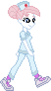 Size: 104x184 | Tagged: safe, artist:botchan-mlp, character:nurse redheart, desktop ponies, my little pony:equestria girls, adoredheart, animated, cute, female, pixel art, shoes, simple background, sneakers, solo, sprite, transparent background, walking