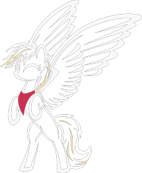 Size: 3000x3667 | Tagged: safe, artist:up1ter, oc, oc:wing nut, species:pegasus, species:pony, lineart, neckerchief, partial color, rearing, simple background, solo, transparent background