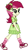 Size: 100x174 | Tagged: safe, artist:botchan-mlp, character:roseluck, desktop ponies, g4, my little pony: equestria girls, my little pony:equestria girls, animated, converse, cute, cuteluck, female, flower, gif, pixel art, rose, shoes, simple background, solo, sprite, teenager, transparent background, walking