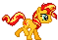 Size: 118x82 | Tagged: safe, artist:botchan-mlp, character:sunset shimmer, species:pony, species:unicorn, desktop ponies, animated, cutie mark, female, galloping, gif, mare, pixel art, running, simple background, solo, sprite, transparent background