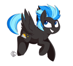 Size: 2000x1800 | Tagged: safe, artist:notenoughapples, oc, oc only, oc:nimbus, species:pegasus, species:pony, commission, simple background, smiling, solo, transparent background