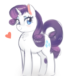 Size: 2344x2780 | Tagged: safe, artist:mrscurlystyles, character:rarity, species:pony, species:unicorn, chest fluff, cute, female, heart, looking at you, raribetes, solo