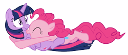 Size: 16200x7000 | Tagged: safe, artist:tardifice, character:pinkie pie, character:twilight sparkle, character:twilight sparkle (alicorn), species:alicorn, species:earth pony, species:pony, episode:fame and misfortune, g4, my little pony: friendship is magic, absurd resolution, female, mare, simple background, tackle, transparent background