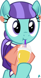 Size: 1600x3022 | Tagged: safe, artist:arifproject, character:mixed berry, species:pony, episode:the parent map, g4, :t, bow, clothing, cute, cuteaberry, dress, drinking, drinking straw, ear piercing, earring, female, hoof hold, jewelry, mare, piercing, simple background, smoothie, solo, transparent background, vector