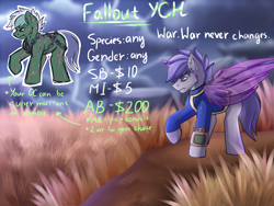 Size: 3000x2250 | Tagged: safe, artist:fkk, species:pony, commission, fallout, male, solo, stallion, ych example, your character here