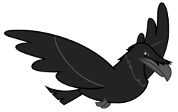 Size: 3812x2408 | Tagged: safe, artist:andoanimalia, species:bird, species:raven, episode:rock solid friendship, g4, my little pony: friendship is magic, ambiguous gender, animal, corvus corax, flying, ghastly gorge, simple background, solo, spread wings, transparent background, vector, wings