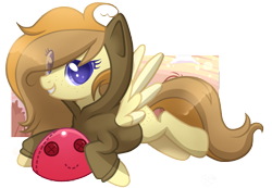 Size: 2712x1873 | Tagged: safe, artist:sugaryicecreammlp, oc, oc only, oc:ivory buttercup, species:pegasus, species:pony, butt freckles, clothing, female, freckles, hoodie, mare, prone, simple background, solo, transparent background