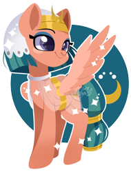 Size: 914x1200 | Tagged: safe, artist:snow angel, character:somnambula, species:pegasus, species:pony, g4, circle background, female, mare, simple background, smiling, solo, somnambula's headdress, transparent background