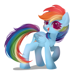 Size: 1200x1200 | Tagged: safe, artist:snow angel, character:rainbow dash, species:pegasus, species:pony, blushing, butt fluff, chest fluff, colored eyelashes, colored pupils, cute, dashabetes, digital art, dilated pupils, ear fluff, female, looking at you, mare, open mouth, raised hoof, signature, simple background, smiling, solo, transparent background