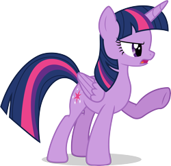 Size: 5991x5804 | Tagged: safe, artist:illumnious, part of a set, character:twilight sparkle, character:twilight sparkle (alicorn), species:alicorn, species:pony, episode:non-compete clause, g4, my little pony: friendship is magic, absurd resolution, female, lecture, mare, open mouth, pointing, raised hoof, simple background, solo, transparent background, underhoof, vector