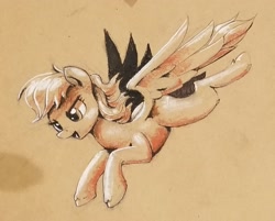 Size: 2251x1809 | Tagged: safe, artist:gsphere, character:rainbow dash, species:pegasus, species:pony, female, flying, mare, monochrome, sepia, solo