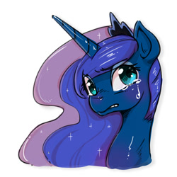Size: 900x900 | Tagged: safe, artist:mrs1989, character:princess luna, species:pony, crying, female, mare, simple background, solo, white background