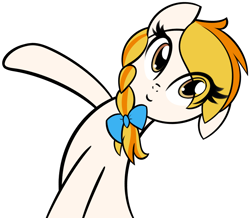 Size: 1228x1071 | Tagged: safe, artist:furrgroup, character:peach melba, species:earth pony, species:pony, g4, background pony, braid, cute, female, simple background, solo, tumblr, white background