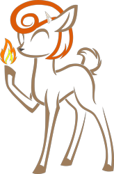 Size: 3000x4567 | Tagged: safe, artist:up1ter, oc, oc only, oc:viira lehtola, species:deer, fire, lineart, simple background, solo, transparent background