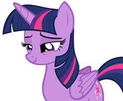 Size: 3212x2628 | Tagged: safe, artist:andoanimalia, character:twilight sparkle, character:twilight sparkle (alicorn), species:alicorn, species:pony, episode:what about discord?, g4, my little pony: friendship is magic, female, high res, lidded eyes, simple background, smiling, solo, transparent background, vector