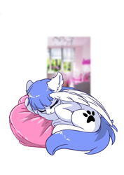 Size: 707x1000 | Tagged: safe, artist:arctic-fox, oc, oc only, oc:snow pup, species:pegasus, species:pony, cute, female, mare, ocbetes, sleeping, solo, wing blanket