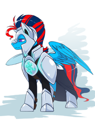Size: 2000x2549 | Tagged: safe, artist:arctic-fox, oc, oc only, oc:andrew swiftwing, species:pegasus, species:pony, armor, male, royal guard, solo, stallion