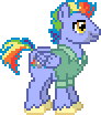 Size: 92x104 | Tagged: safe, artist:botchan-mlp, character:bow hothoof, species:pegasus, species:pony, desktop ponies, animated, bowabetes, cute, male, pixel art, simple background, smiling, solo, sprite, stallion, transparent background