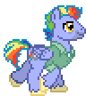 Size: 96x108 | Tagged: safe, artist:botchan-mlp, character:bow hothoof, species:pegasus, species:pony, desktop ponies, animated, bowabetes, cute, gif, male, pixel art, simple background, smiling, solo, sprite, stallion, transparent background, trotting