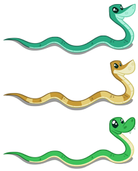 Size: 4108x5085 | Tagged: safe, artist:andoanimalia, absurd resolution, animal, danger noodle, reptile, rupert, simple background, snake, snek, transparent background, trio, vector
