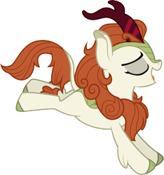 Size: 10848x11569 | Tagged: safe, artist:illumnious, character:autumn blaze, species:kirin, episode:sounds of silence, g4, my little pony: friendship is magic, absurd resolution, cute, eyes closed, female, prancing, simple background, smiling, solo, transparent background, vector